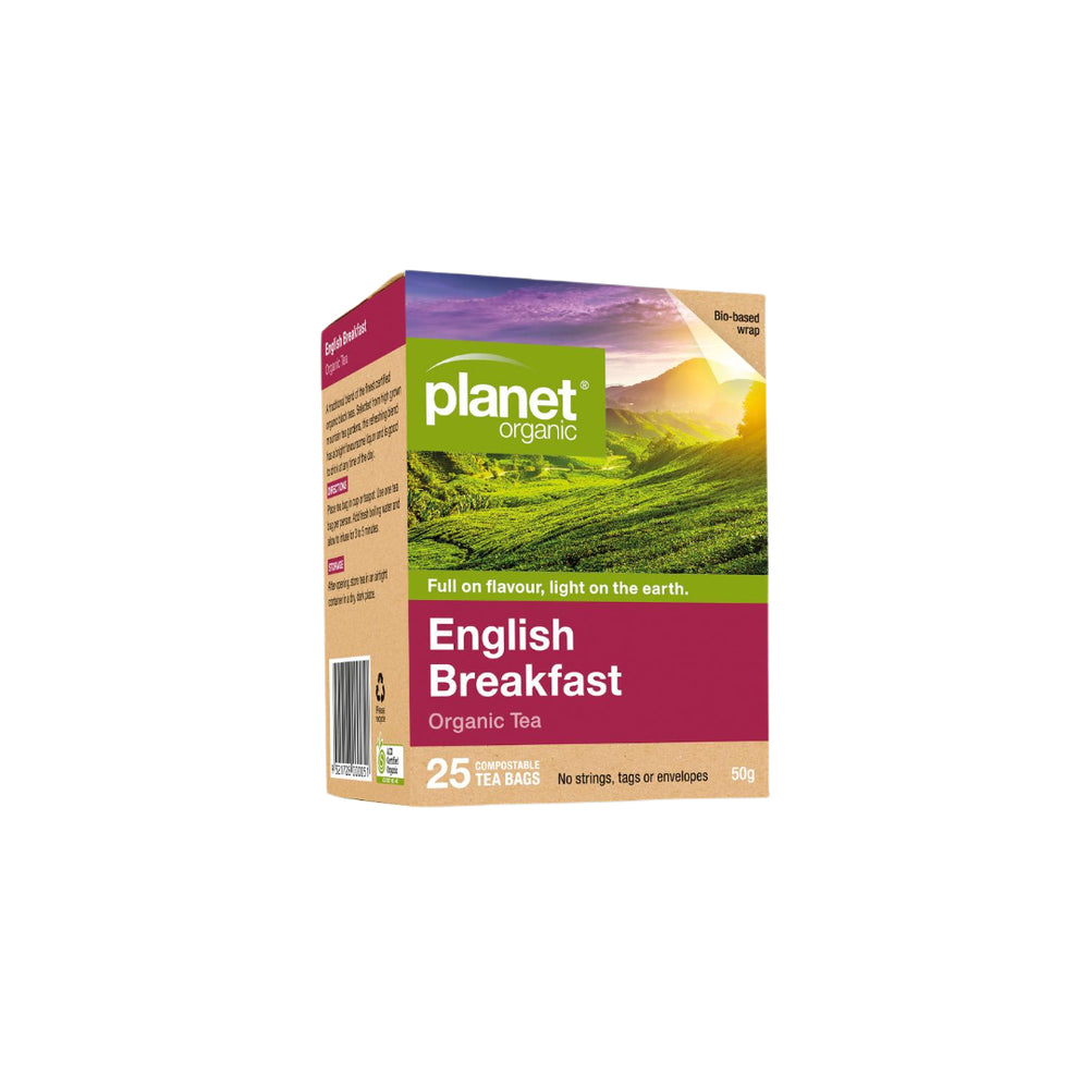Organic English Breakfast Tea Planet Organic 25 Tea Bags