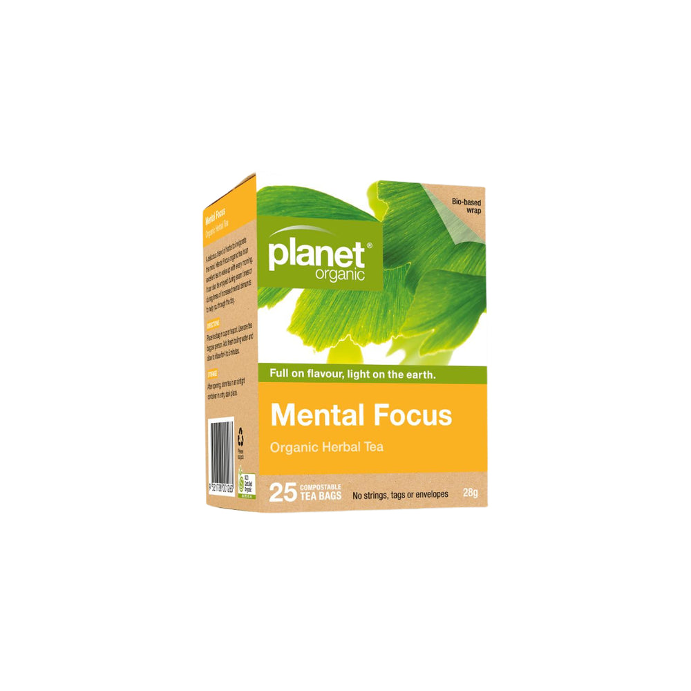 Organic Mental Focus Tea Planet Organic 25 Tea Bags
