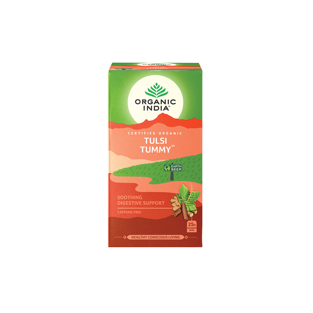 Organic Tulsi Tummy 25 Tea Bags Organic India