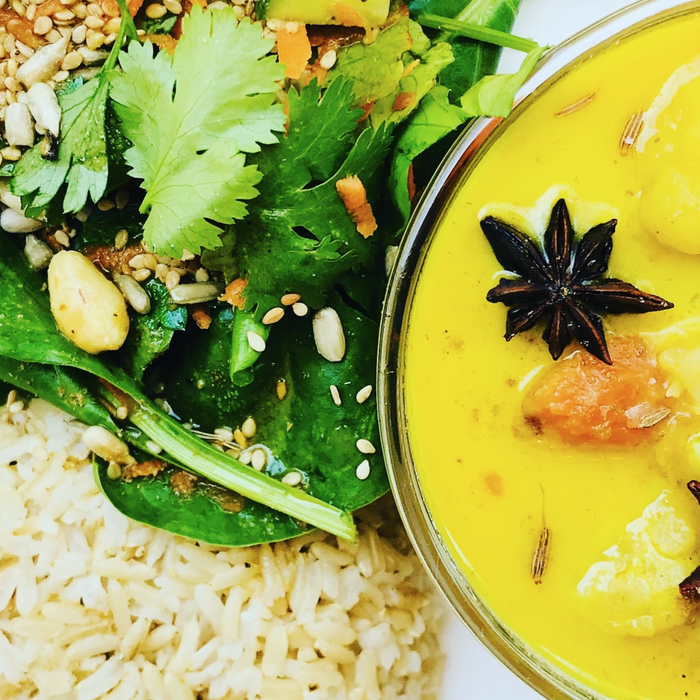 Cauliflower and Sweet Potato Curry with Coconut Milk - Santos Organics