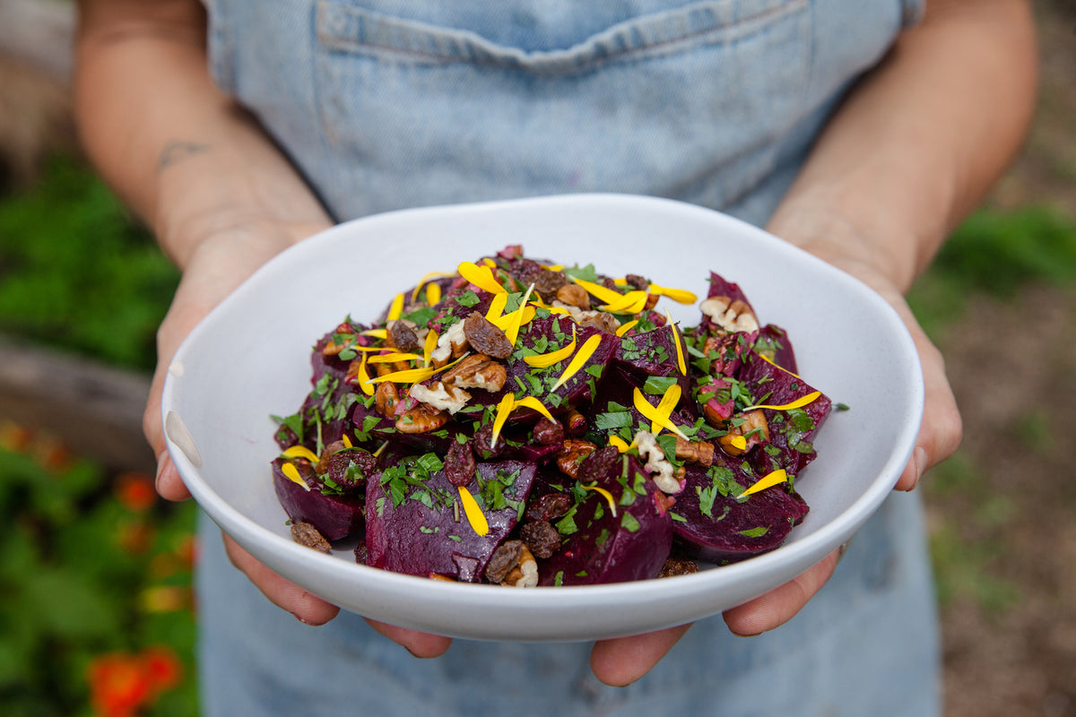 Sultana, Red Beetroot and Pecan Salad — Santos Organics