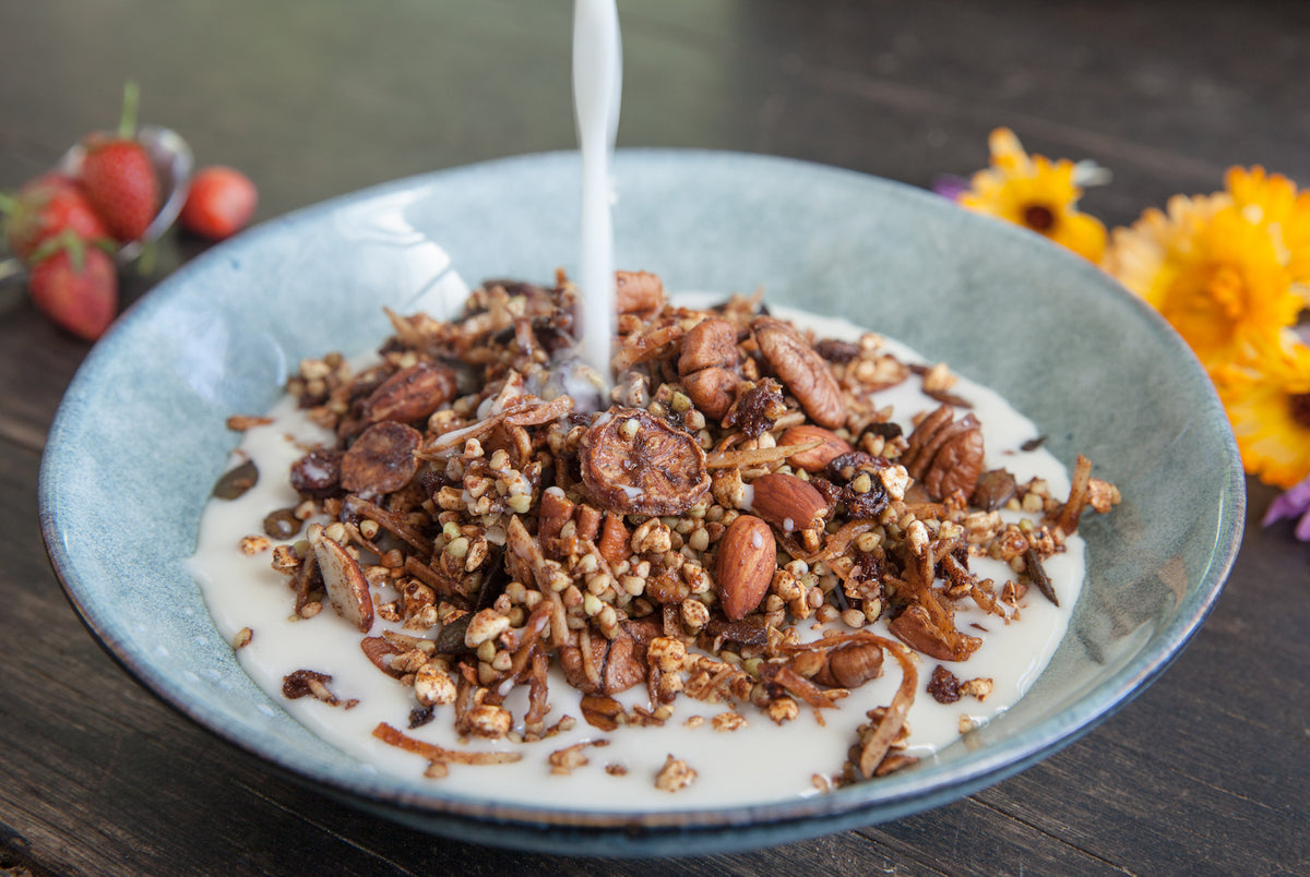 Toasted Pecan, Banana and Date Granola — Santos Organics