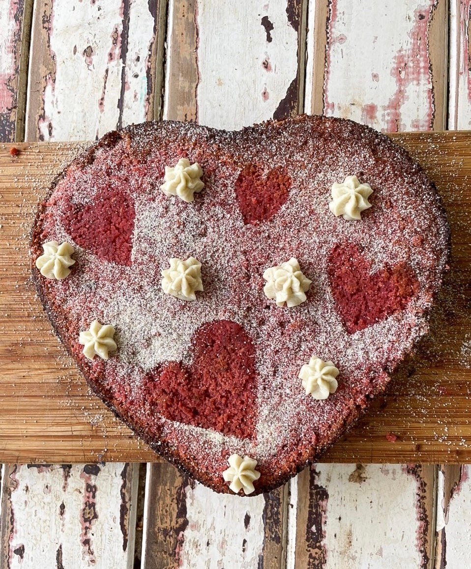 Simple Berry and Beetroot Heart Cake