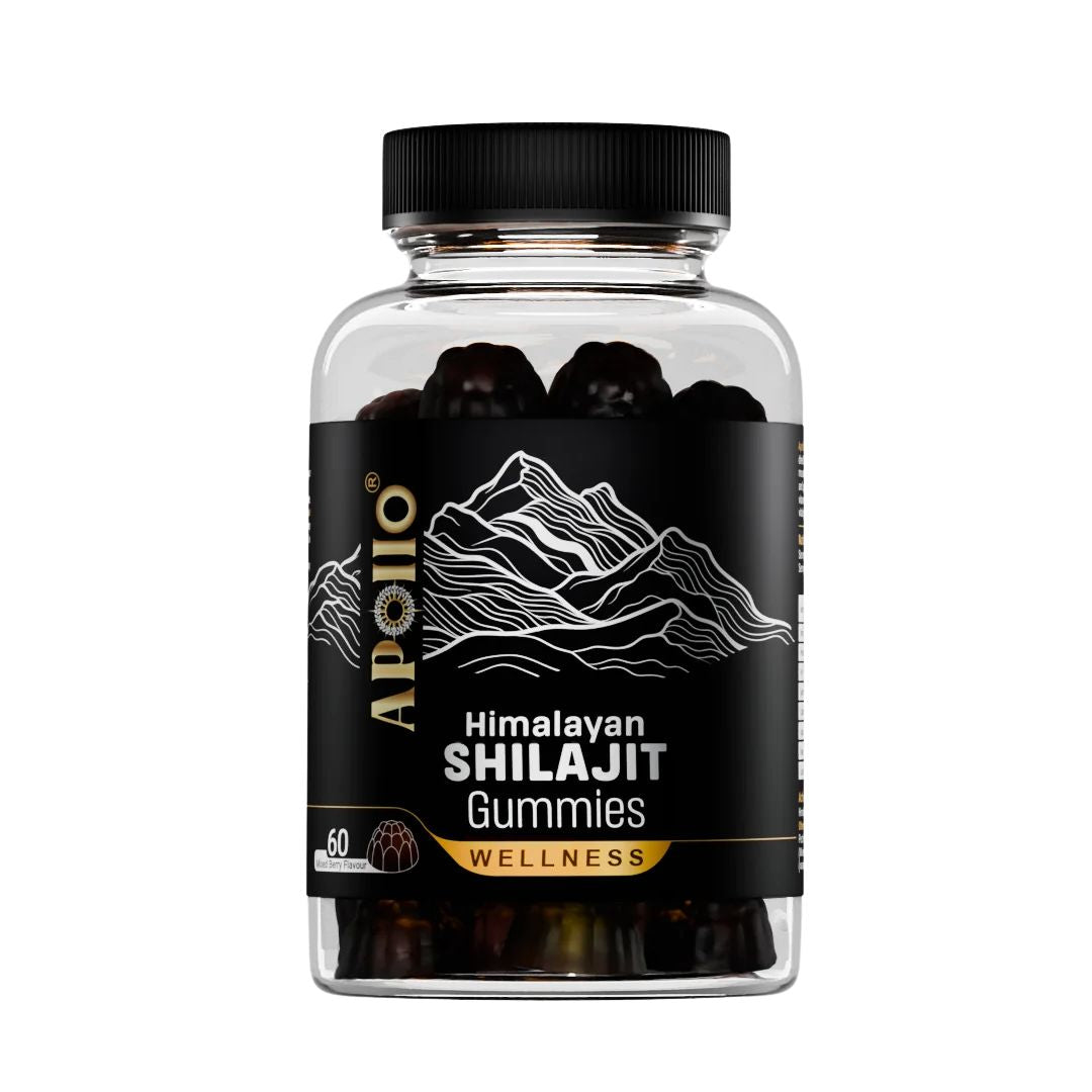 Apollo Nutraceuticals Himalayan Shilajit Gummies 60 pack, mixed berry flavour, 250mg per gummy