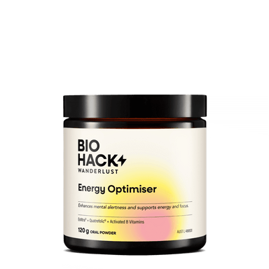 BioHack Wanderlust Energy Optimiser 120g powder, ARTG-listed, made in Australia