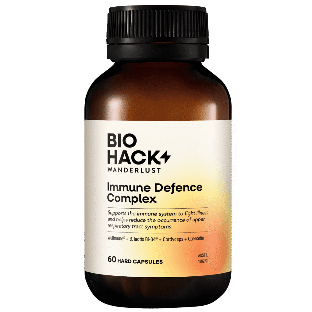 BioHack Wanderlust Immune Defence Complex 60 capsules, ARTG-listed, made in Australia