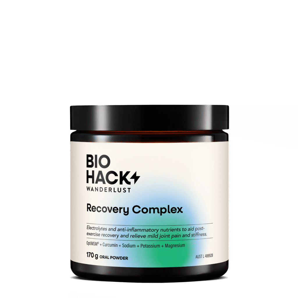 BioHack Wanderlust Recovery Complex 170g powder, ARTG-listed, made in Australia