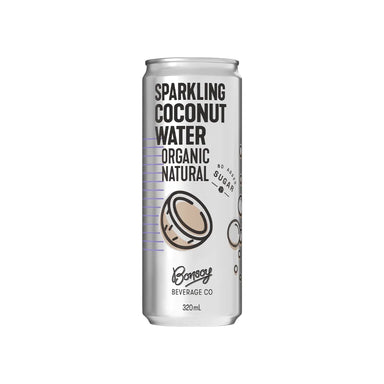 Bonsoy Sparkling Coconut Water 320ml can, organic, no added sugar, vegan