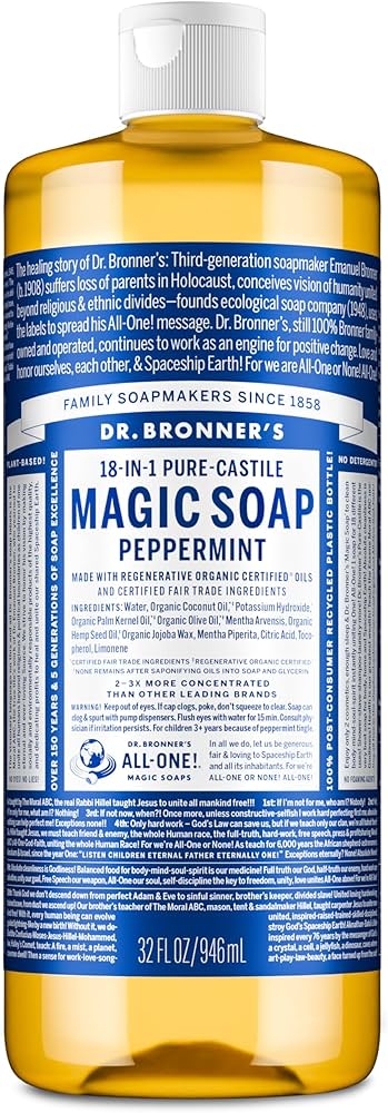 Dr Bronner's Castile Liquid Soap Peppermint 946ml