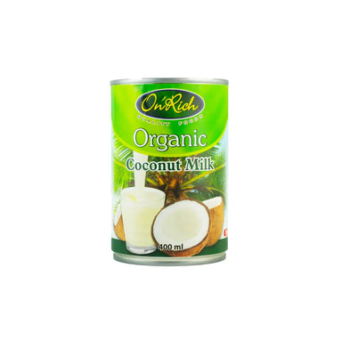 OnRich Organic Coconut Milk 400ml, 100% coconut meat no water added, BPA-free tin, product of Sri Lanka