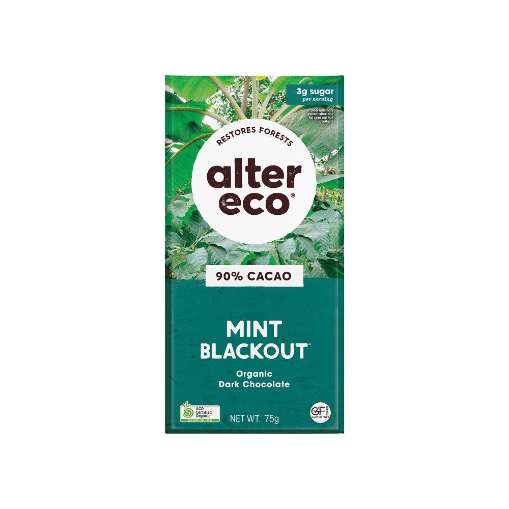 Alter Eco Organic Dark Chocolate Mint Blackout 75g
