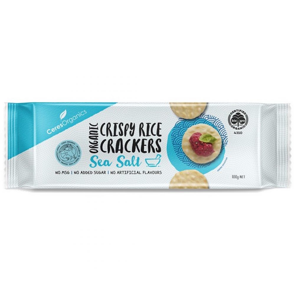 Ceres Organics Crispy Rice Crackers Sea Salt 100g