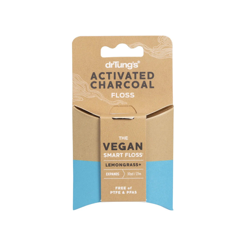 Dr Tung Smart Vegan Dental Floss Charcoal Lemongrass 27m