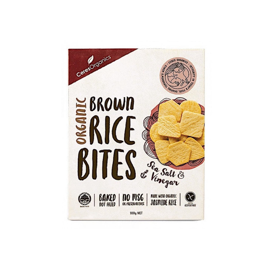 Ceres Organics Brown Rice Bites Salt & Vinegar 100g