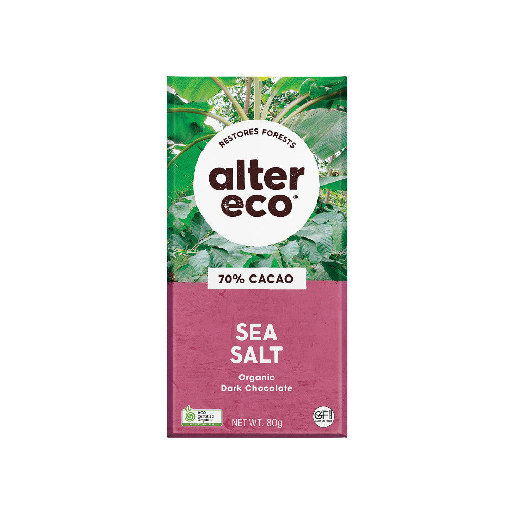 Alter Eco Organic Dark Chocolate Sea Salt 80g