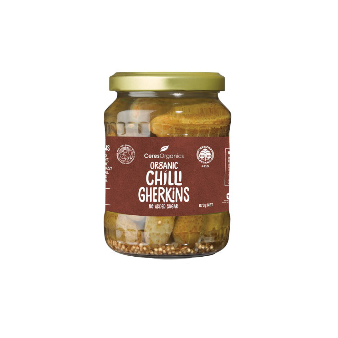 Ceres Organics Gherkins Chilli 670g
