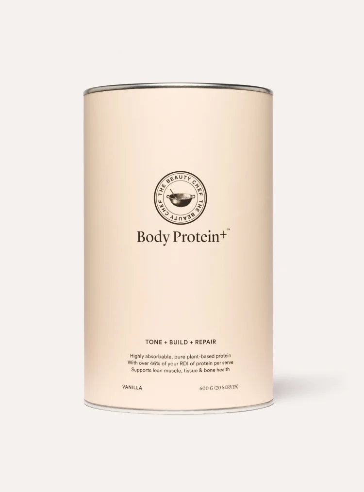 The Beauty Chef Body Protein+ Vanilla 600g, bio-fermented plant protein powder, 23.3g per serve