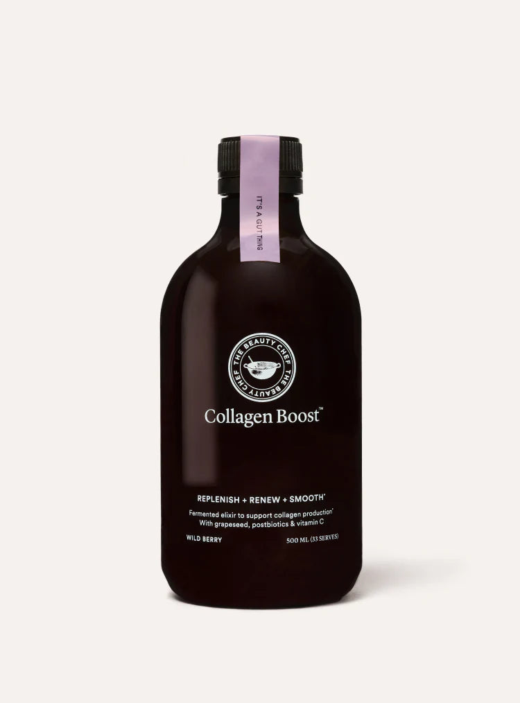 The Beauty Chef Collagen Boost vegan liquid elixir 500ml, berry flavour, bio-fermented