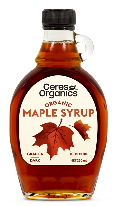 Ceres Organics Organic Maple Syrup 250ml bottle, Grade A dark, BioGro certified