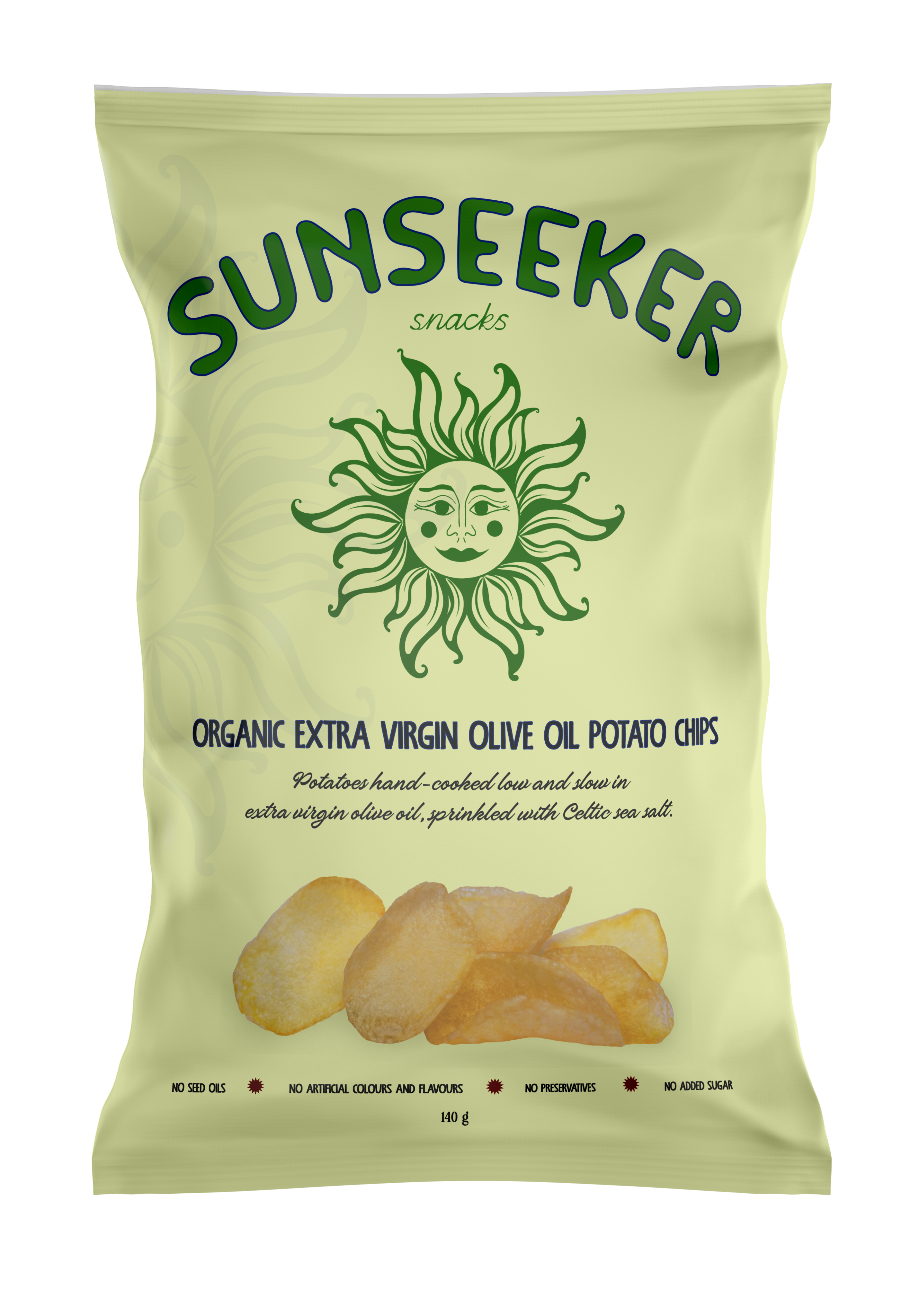 Sunseeker Snacks Organic Olive Oil Potato Chips 140g