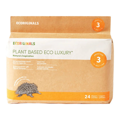 Ecoriginals Crawler eco nappies 24 pack, 7-12kg, 100% plant-based layers, OEKO-TEX organic cotton