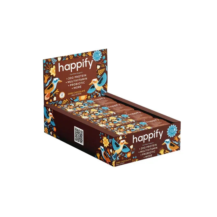 Happify Dark Chocolate Protein Bar 80g | Case of 12