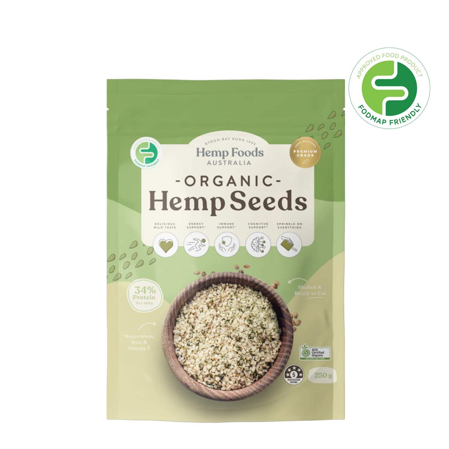 Hemp Foods Australia Organic Hemp Seeds Hulled 250g