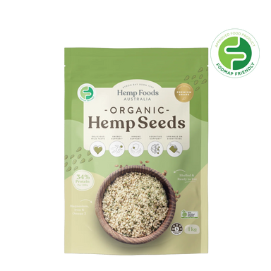 Hemp Foods Australia Organic Hulled Hemp Seeds 1kg bag, ACO certified