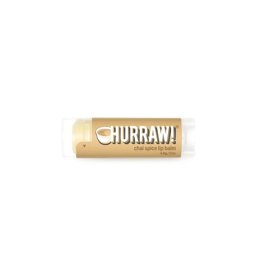 Hurraw! Chai Spice Lip Balm, certified organic vegan, black pepper cinnamon clove anise vanilla
