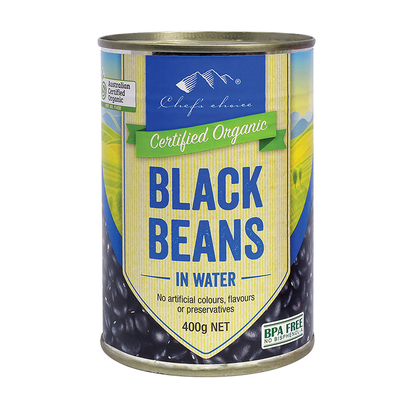 Certified Organic Black Beans in Water