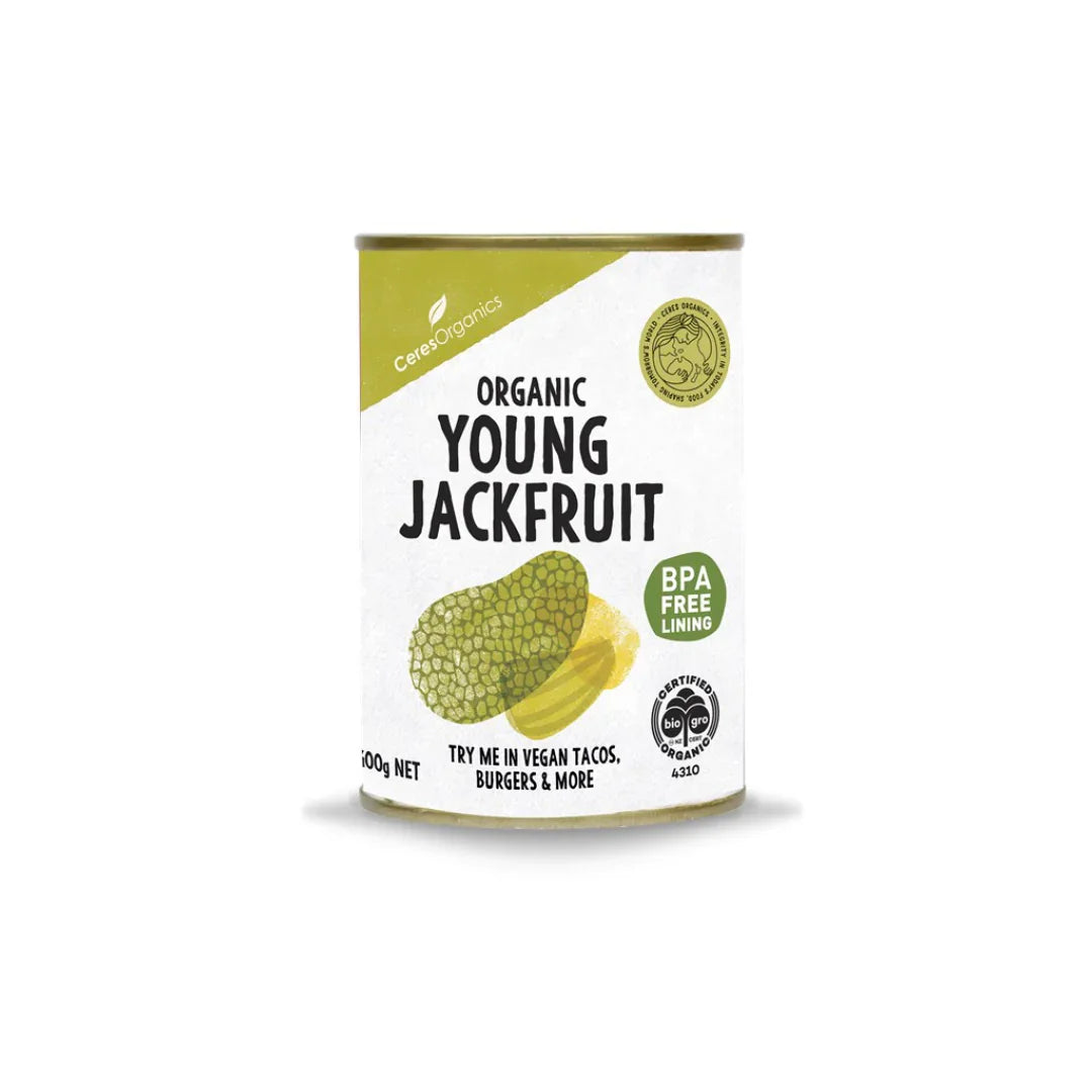 Ceres Organics Organic Young Jackfruit Chunks 400g tin, plant-based meat alternative, FODMAP friendly, product of Sri Lanka