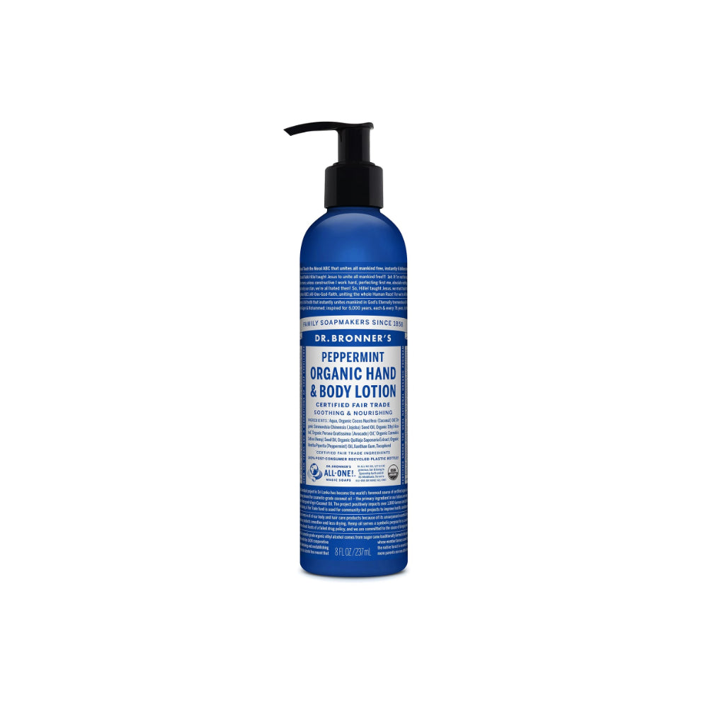 Organic Hand & Body Lotion Peppermint Dr Bronner's 237ml