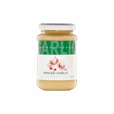 Spiral Foods Organic Minced Garlic 220g glass jar, ACO certified, two ingredients