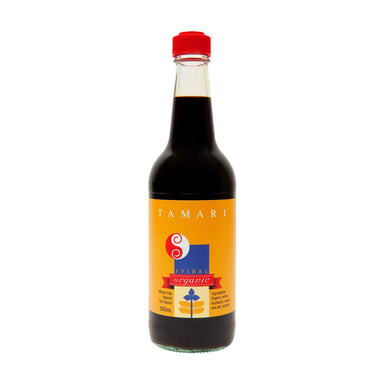 Spiral Foods Organic Tamari 500ml bottle, gluten free fermented soy sauce from Japan