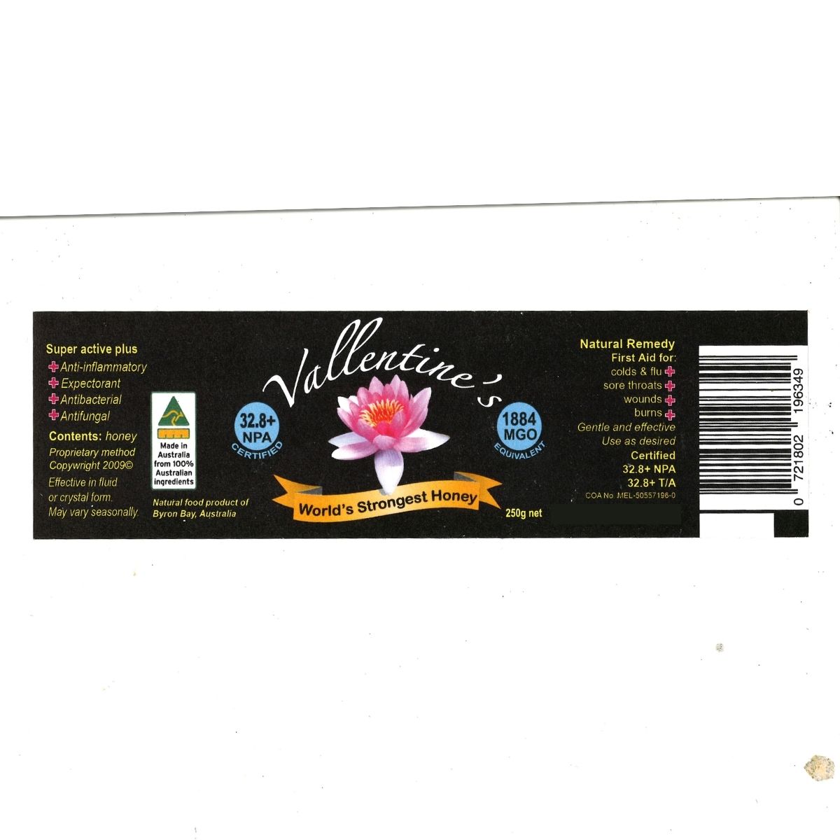 Vallentine's Honey 250g | 4-pack