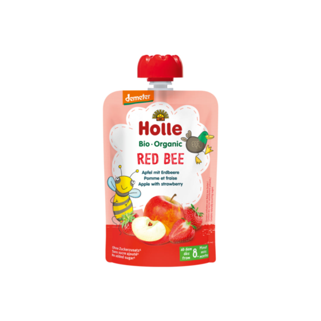 Holle Pouch Red Bee Apple Strawberry 100g