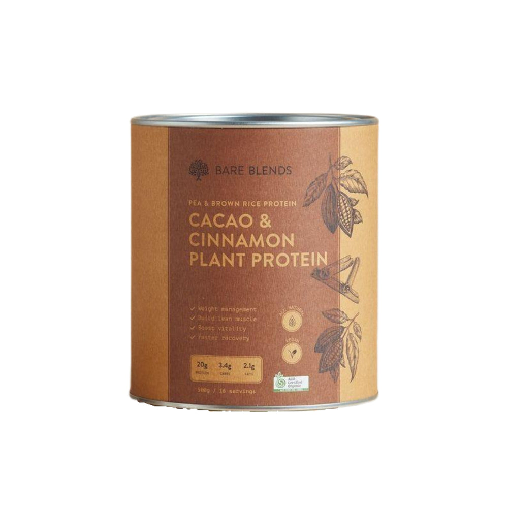 Organic Cacao & Cinnamon Protein Powder Bare Blends 500g