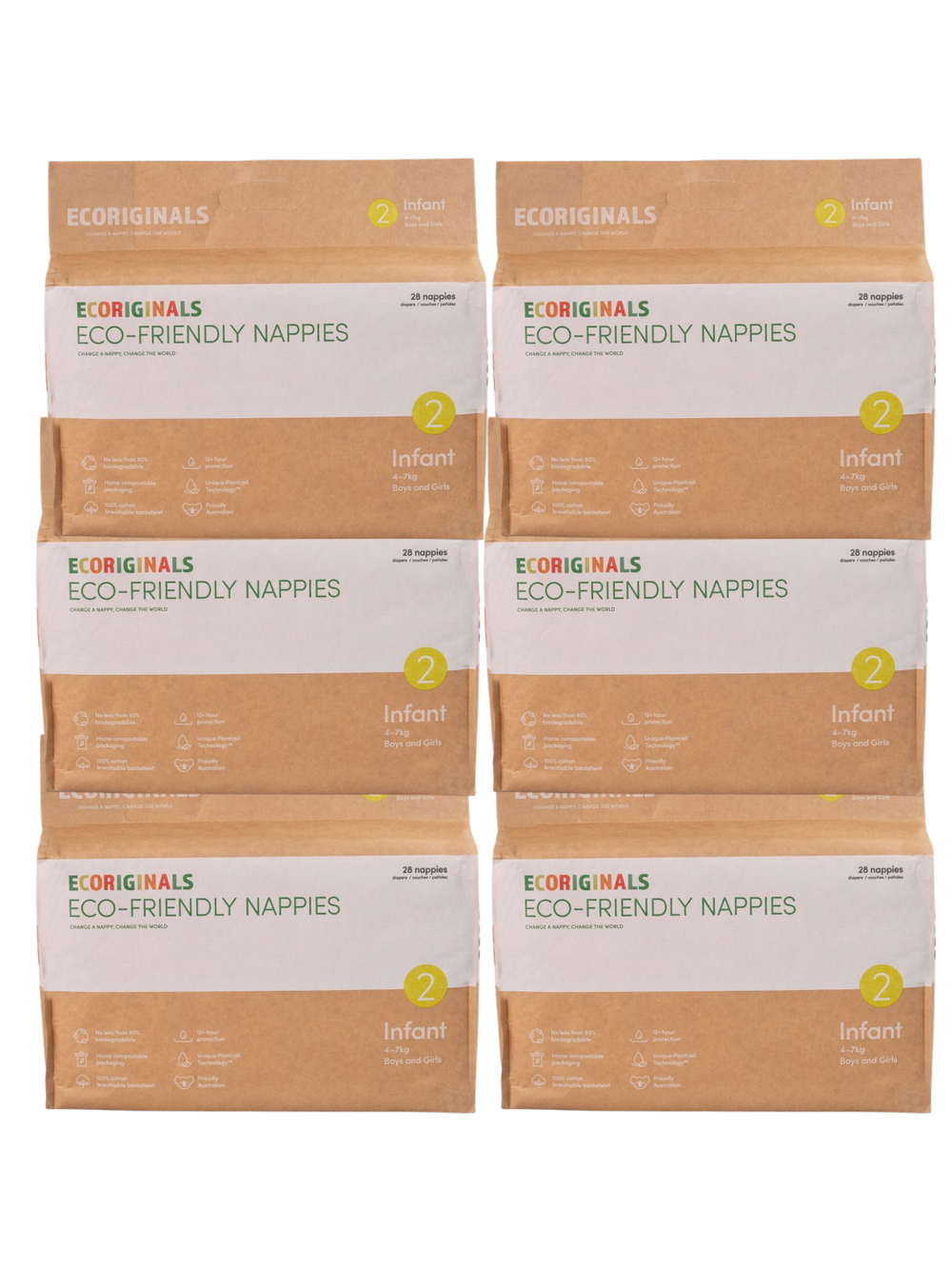 Nappies Infant (Carton of 6 bags)