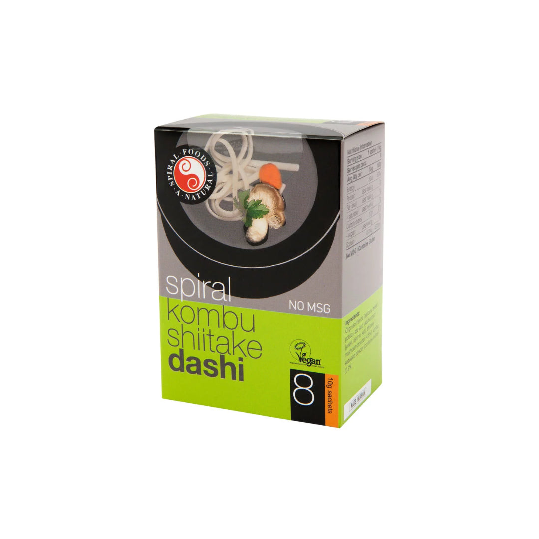 Kombu Shiitake Dashi Spiral Foods 8 x 10g Sachets — Santos Organics