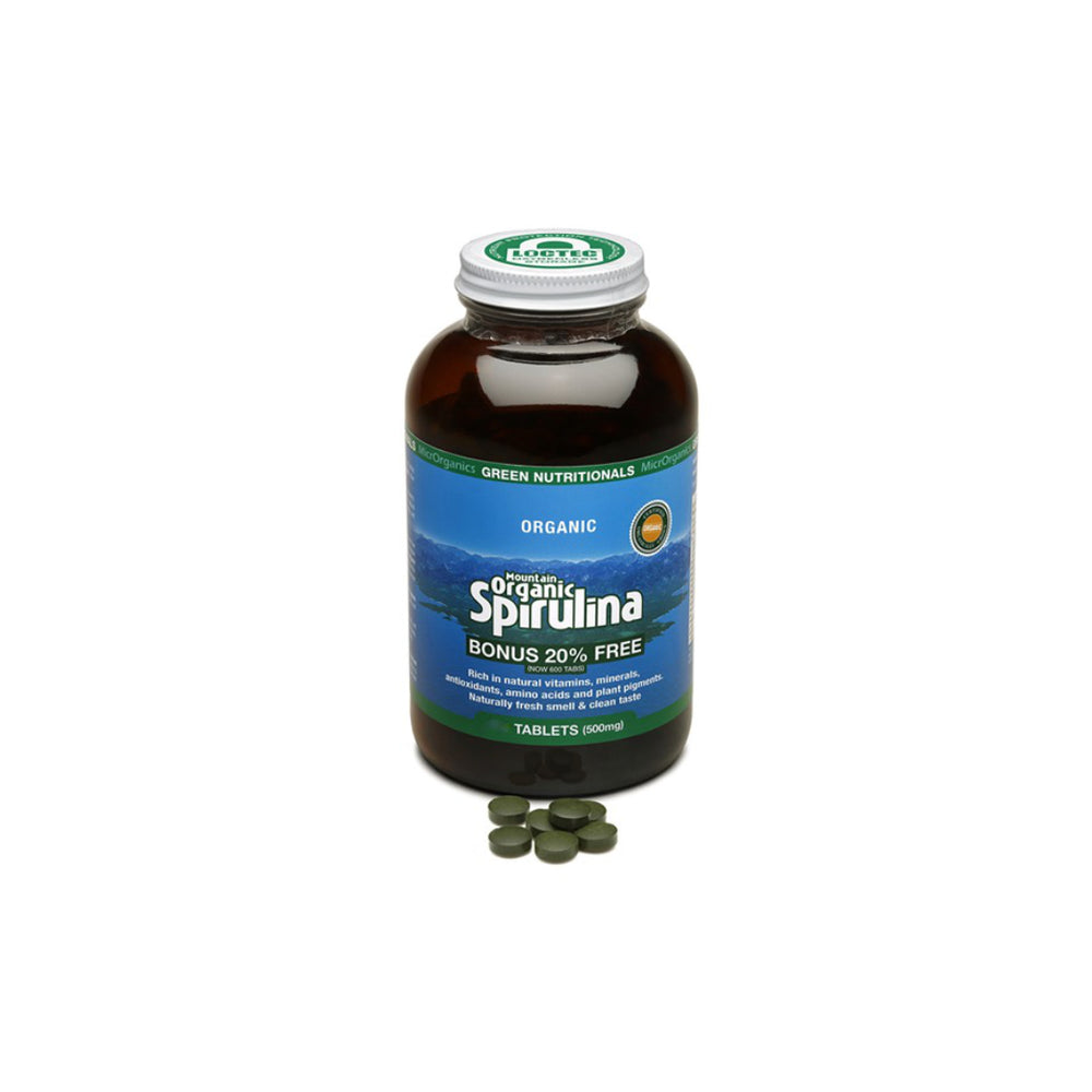 Mountain Organic Spirulina Green Nutritionals 200 Tablets