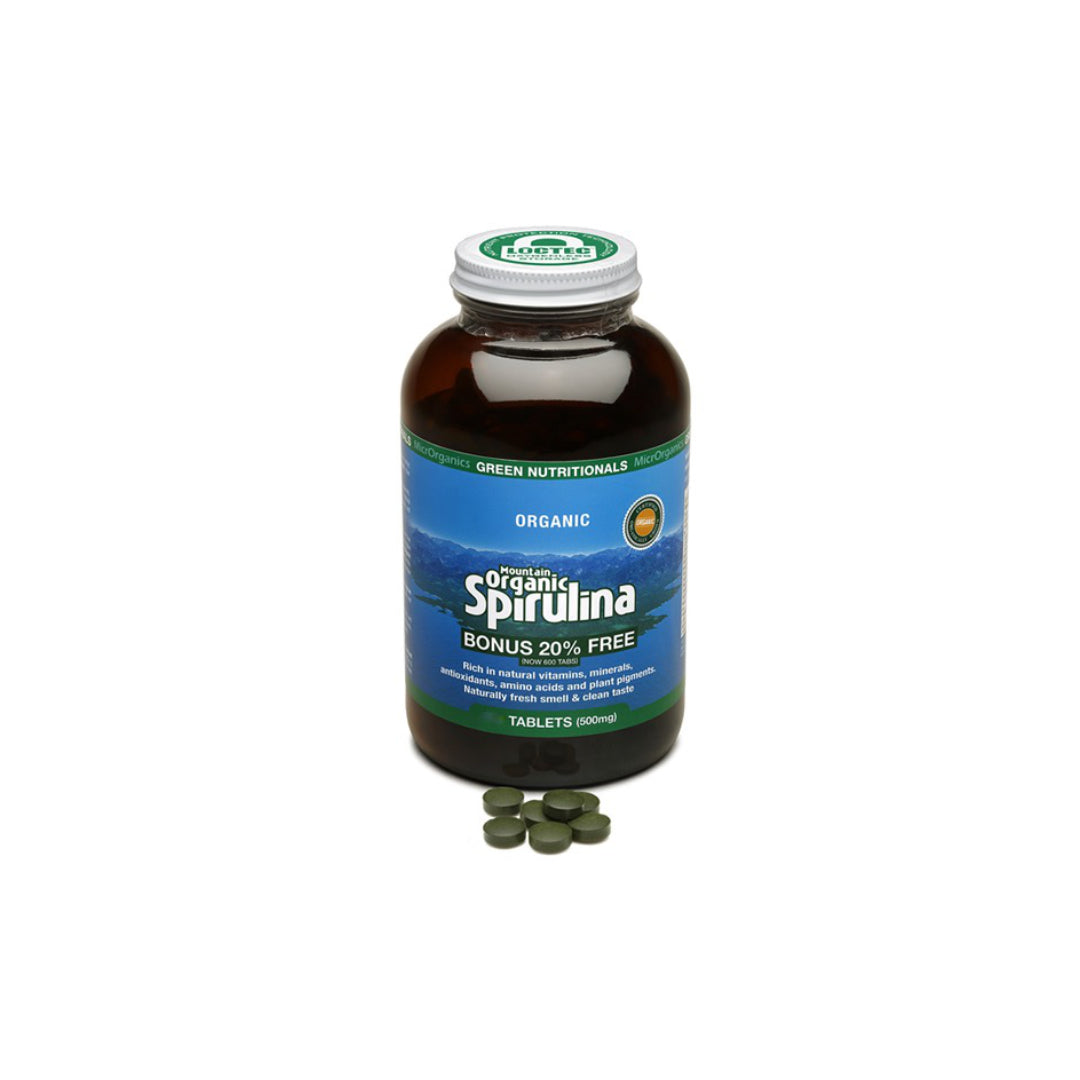 Green Nutritionals Mountain Organic Spirulina Tablets 500mg 200 Tabs