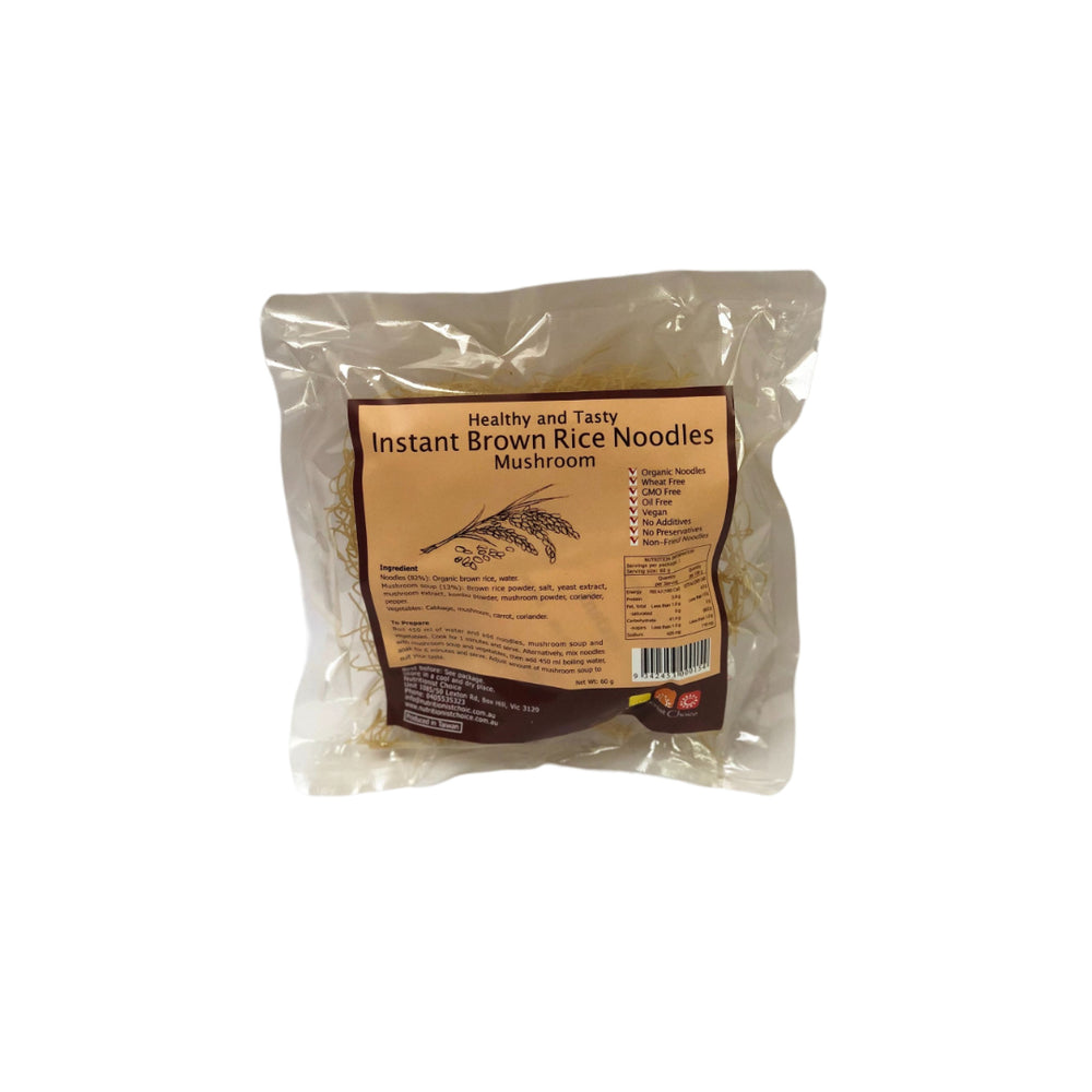 Mushroom Instant Brown Rice Noodles Nutritionist Choice 60g
