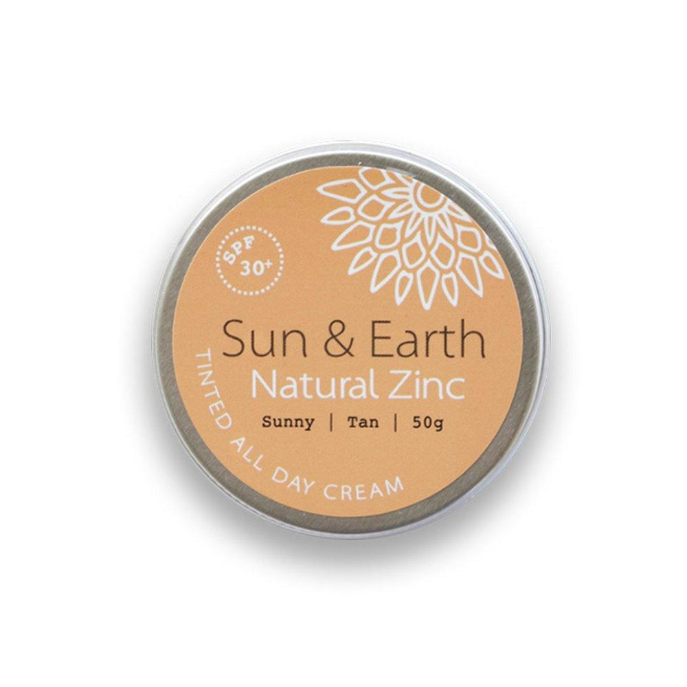 Natural Zinc Sunny Tan 50g - Sun & Earth - Santos Organics