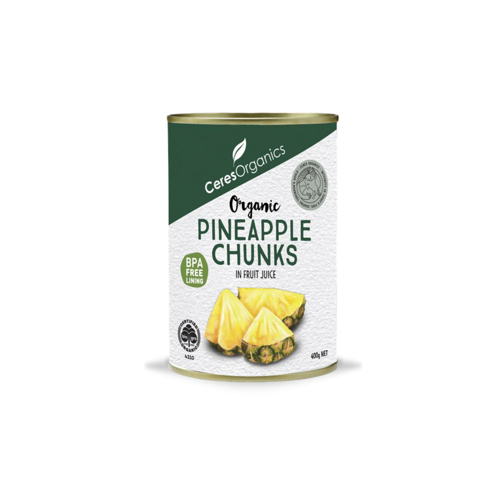 Organic Pineapple Chunks Ceres Organics 400g