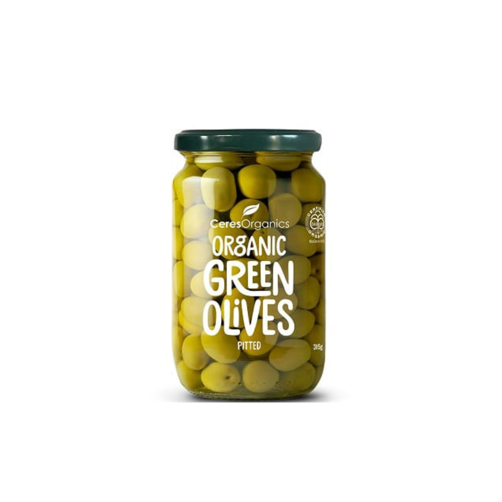 Organic Pitted Green Olives Ceres Organics 315g