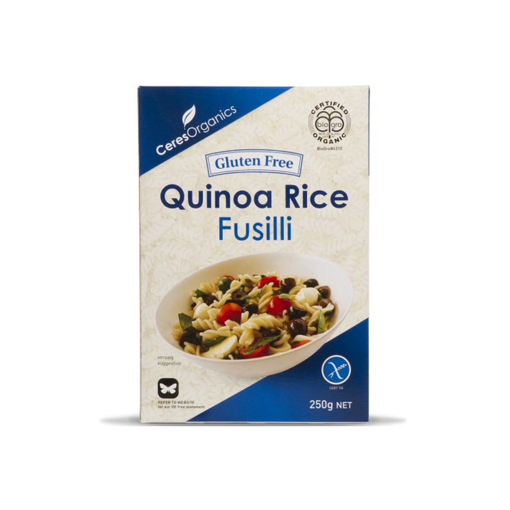 Organic Quinoa & Rice Fusilli Pasta Ceres Organics 250g