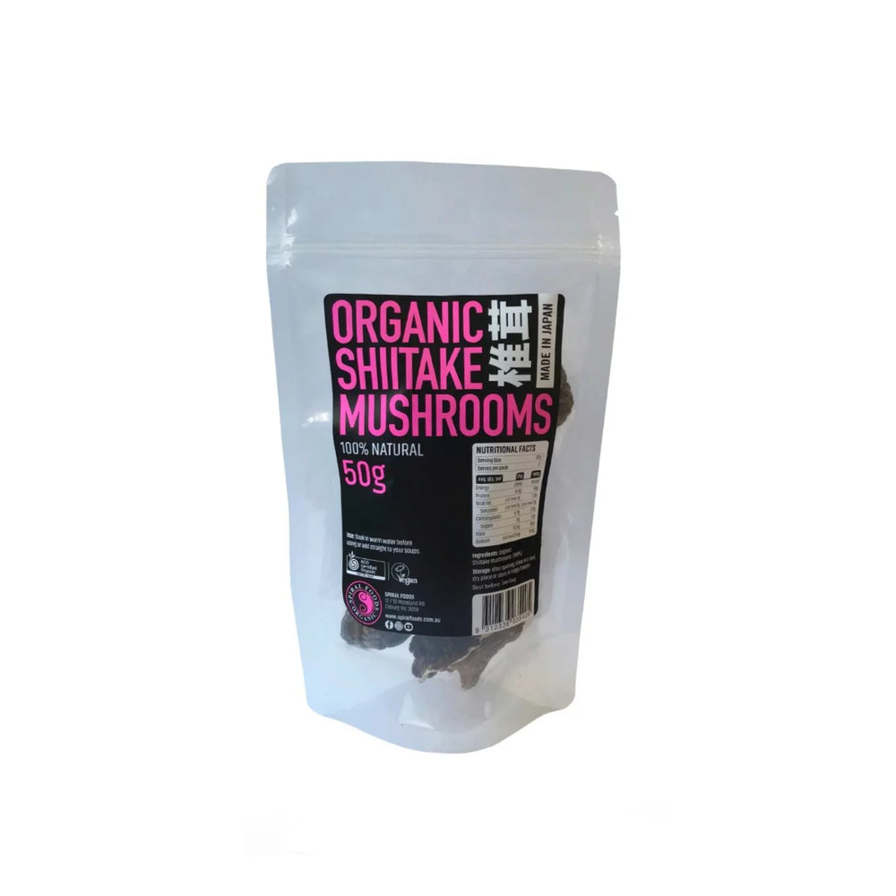 Organic Shiitake Mushrooms Spiral Foods 50g