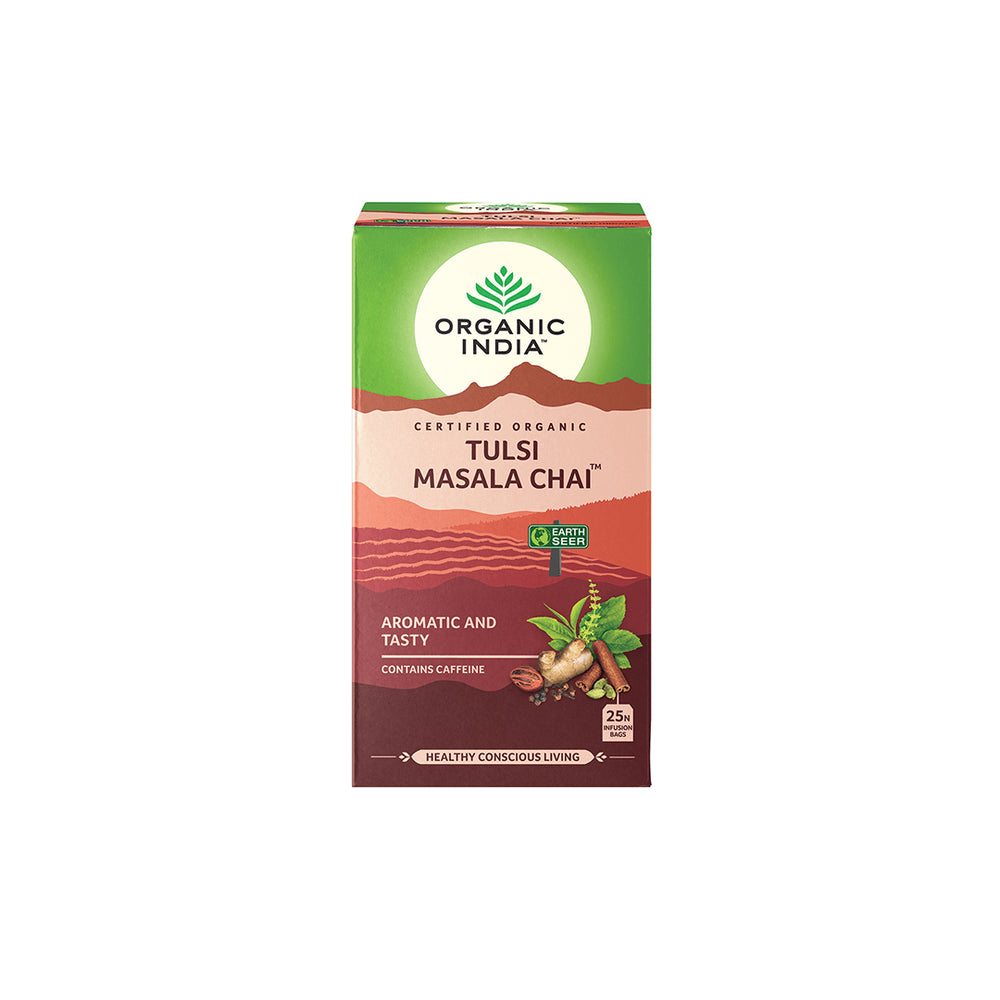Organic Tulsi Masala Chai 25 Tea Bags Organic India