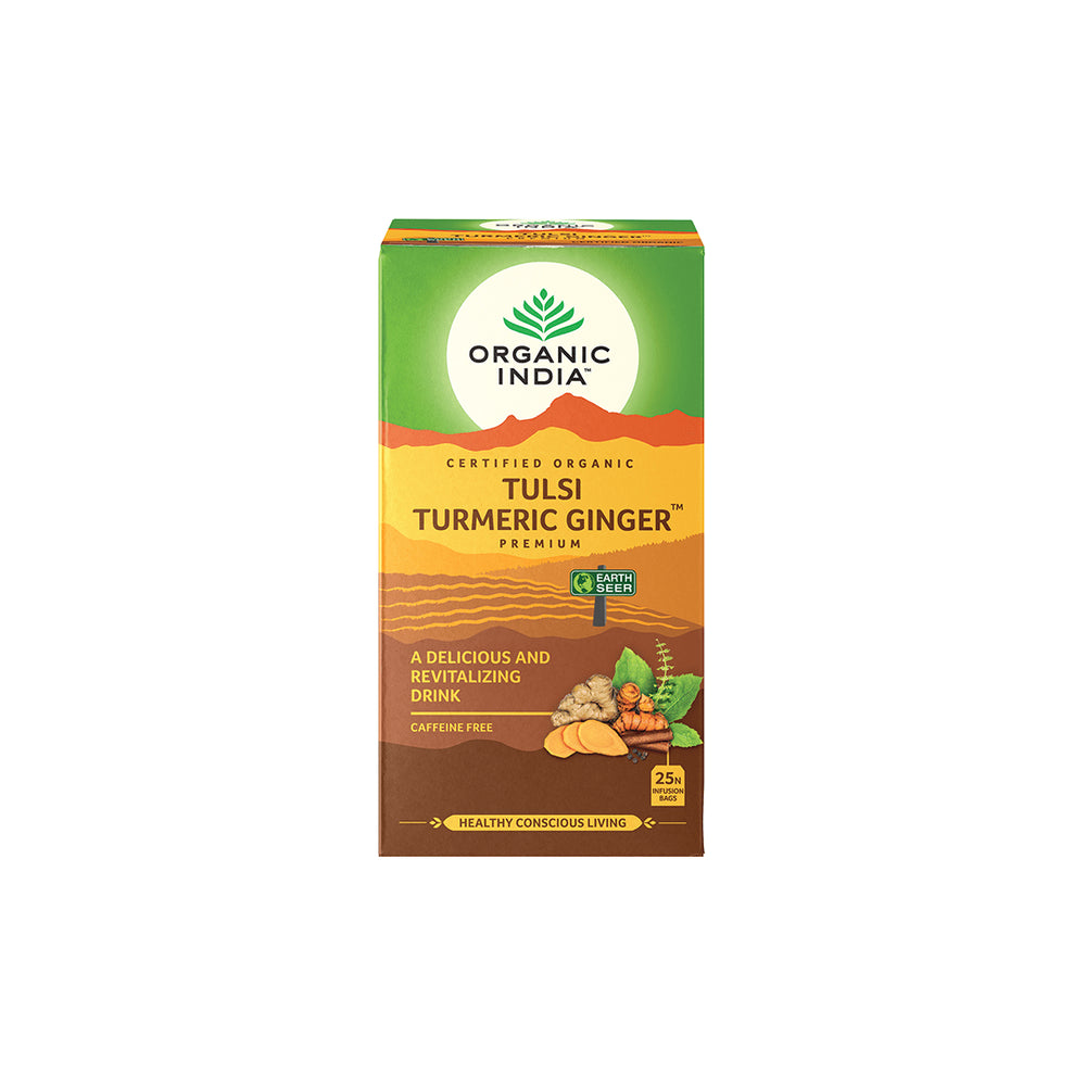 Organic Tulsi Turmeric Ginger 25 Tea Bags Organic India