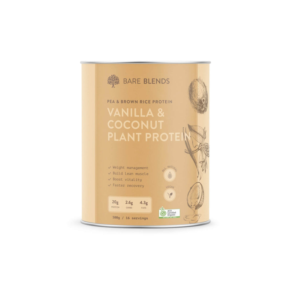 Organic Vanilla & Coconut Protein Powder Bare Blends 500g